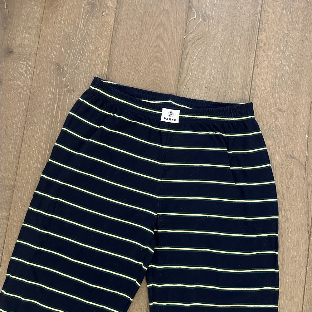 Parke Striped Cotton Boxer Pants in Denim Stripe - Picture 2 of 3
